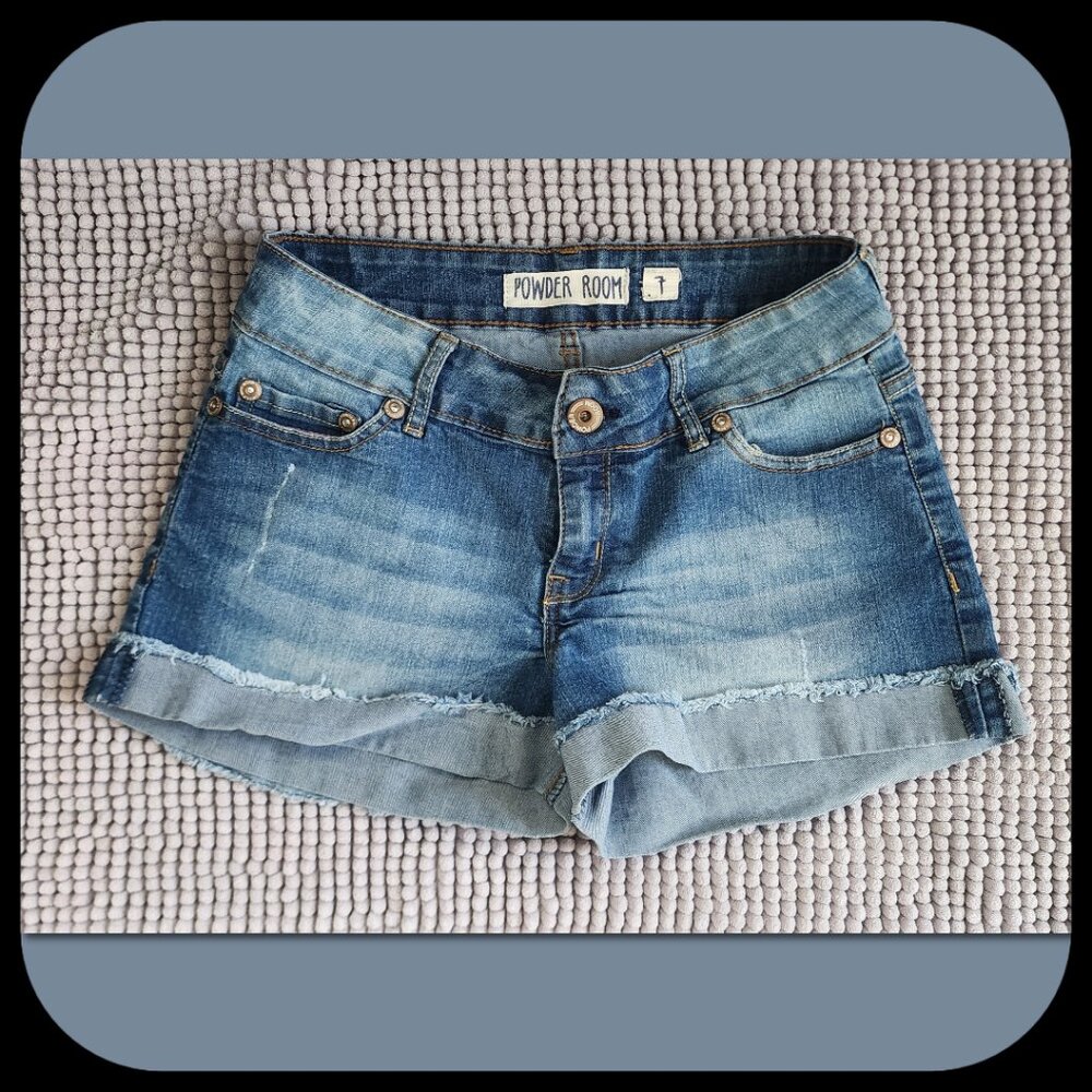 POWDER ROOM || Womens Stretch Jean Shorts (SIZE 7)